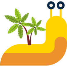 Slug with palm trees