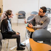 Counselor with a student